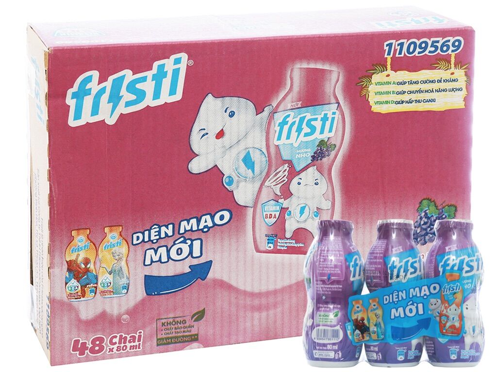 [Hoàn tiền 12%] Sữa Chua Uống Fristi chai 80ml ( Thùng 48 chai )