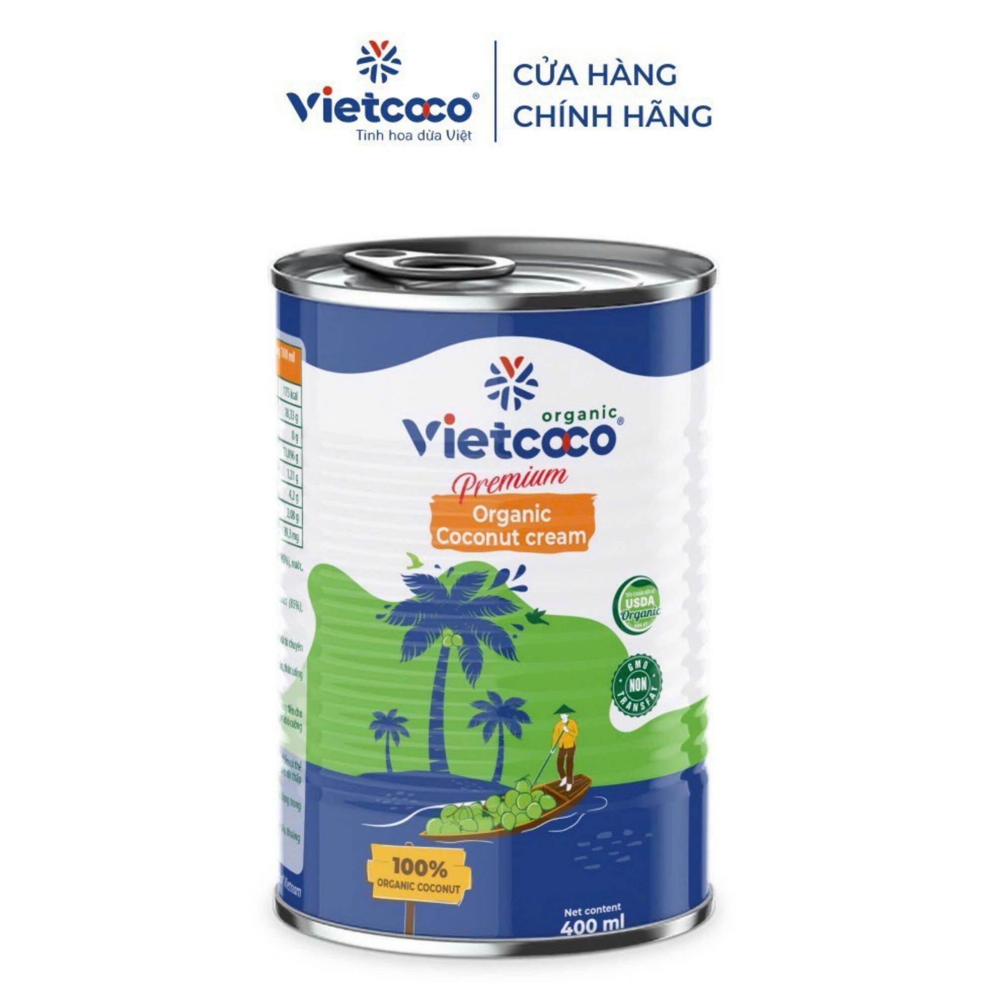 Nước cốt dừa tươi Organic vietcoco 400ml, date mới