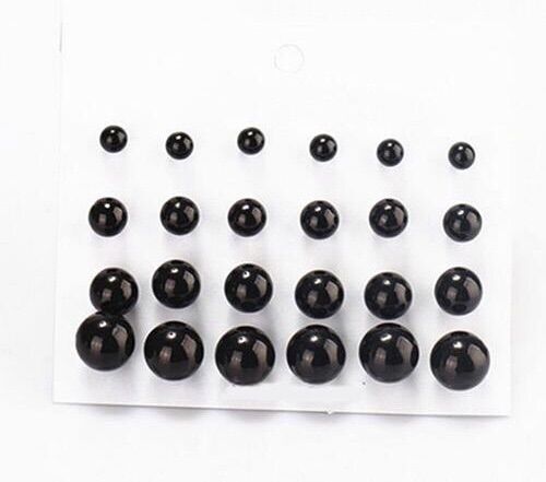 💥 Vỉ 12 Đôi BÔNG TAI hạt Ngọc từ Nhỏ đến LỚN