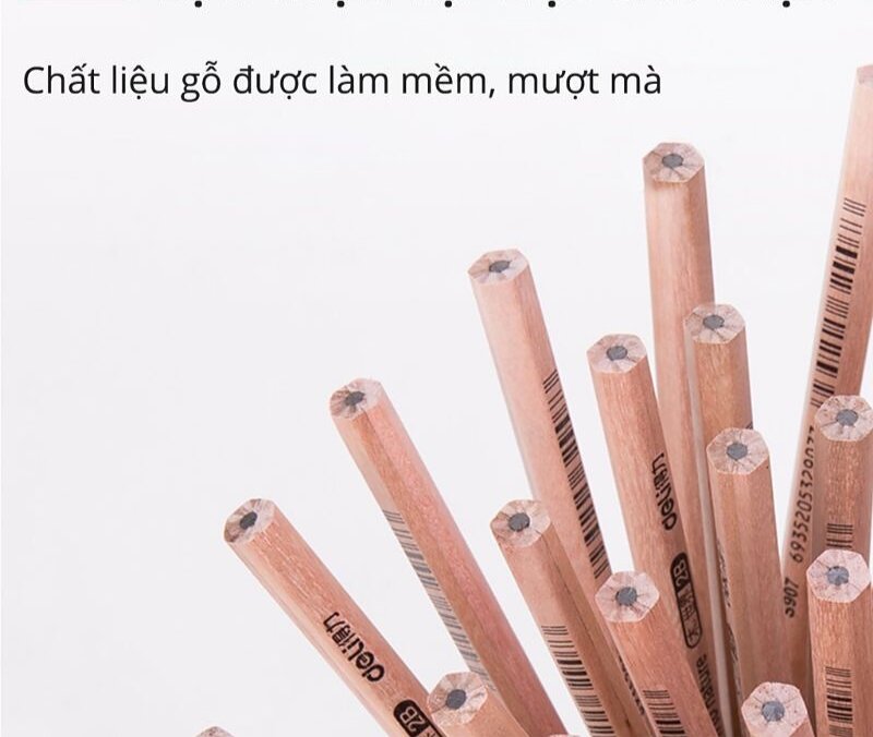 Combo 5 cây bút chì gỗ 2B Deli