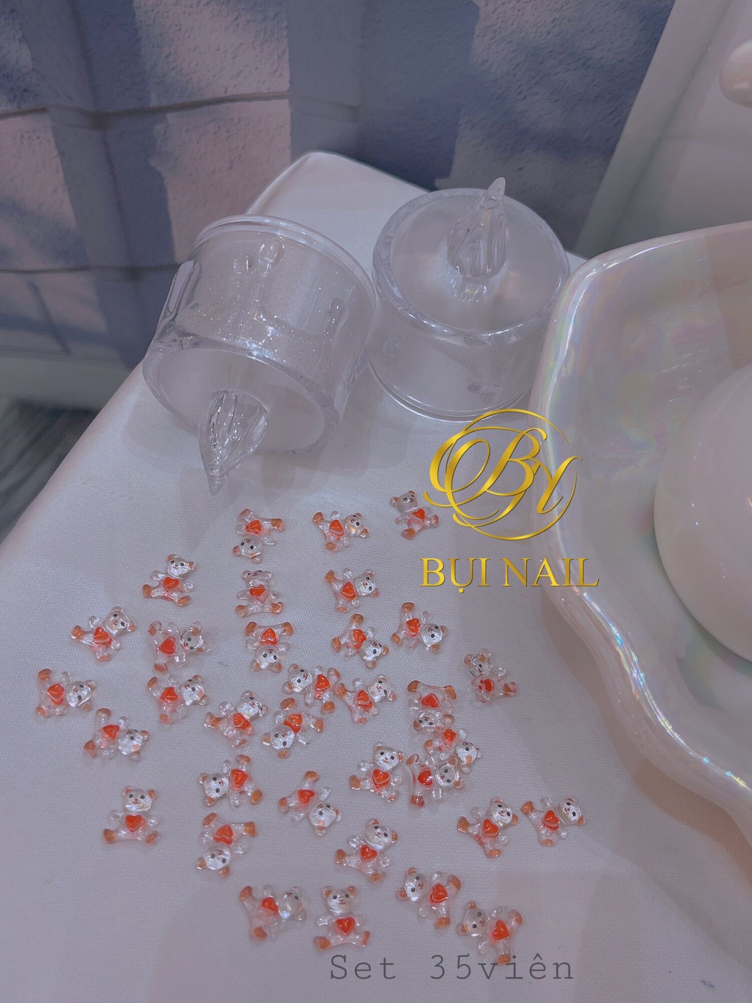 Charm gấu tim 35 viên