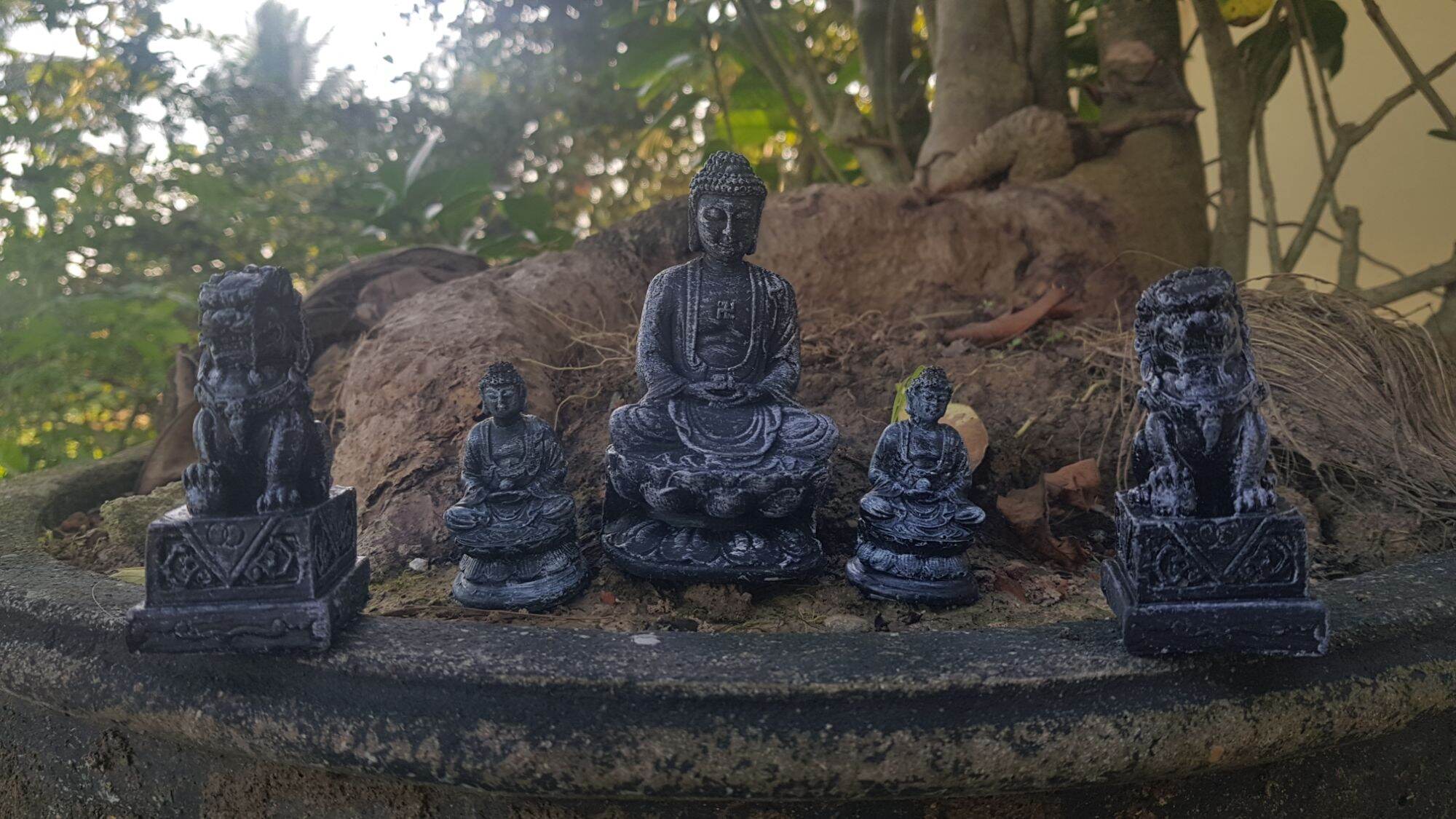 Set 5 tượng mini chơi tiểu cảnh, hòn non bộ