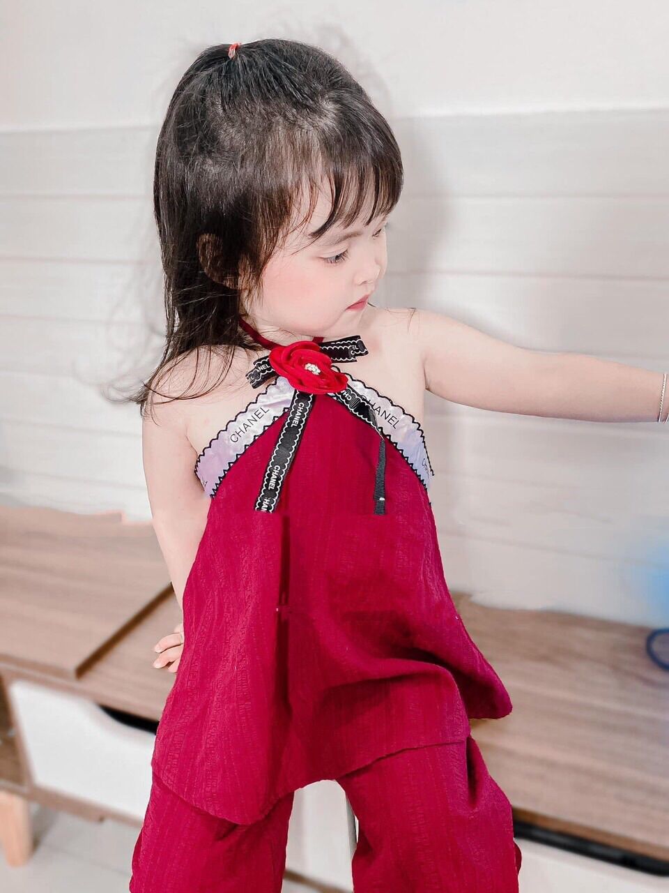 Set bộ cổ yếm dễ thương cho bé gái