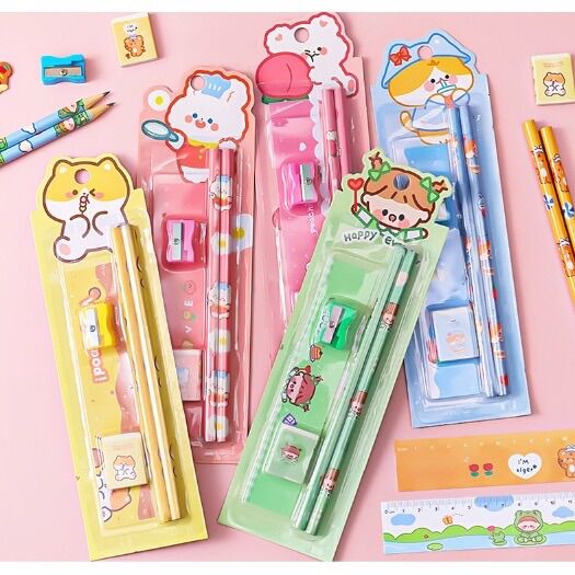 [QUÀ TẶNG] Bộ 5 món dụng cụ học tập dễ thương