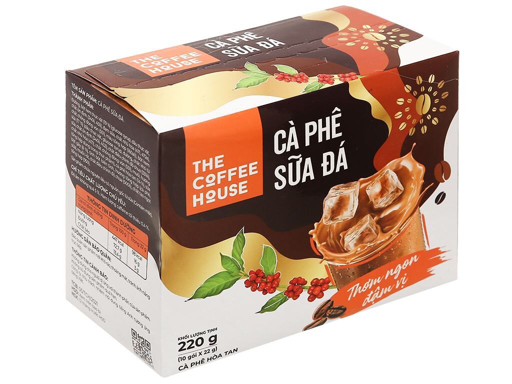 (HSD: 06.10.2024) Combo 2 hộp Cà Phê Sữa Đá hoà tan The Coffee House, 10 gói/hộp * 22gr cafe sữa, cà phê coffee house