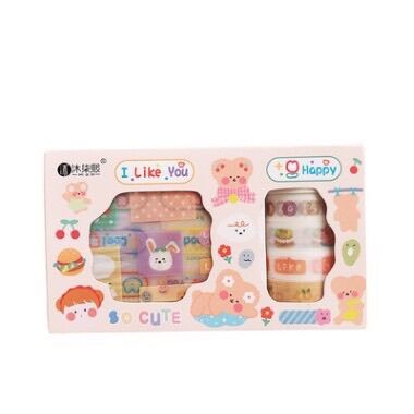 Hộp 5 Cuộn Washi Và Sticker Dán Trang Trí