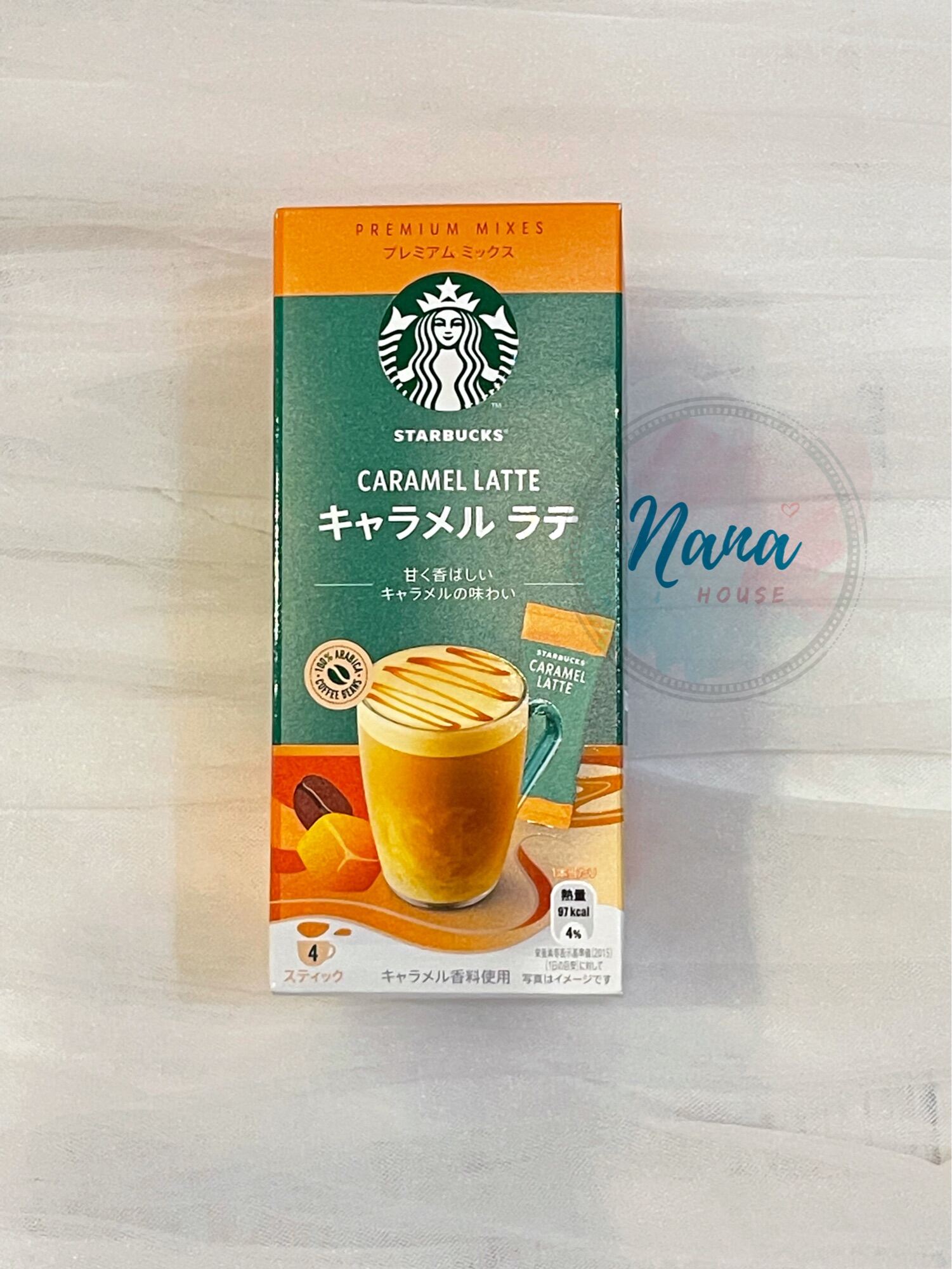 Cà Phê Hòa Tan Cao Cấp Starbucks Latte Caramel Hộp 4 Gói x 23g