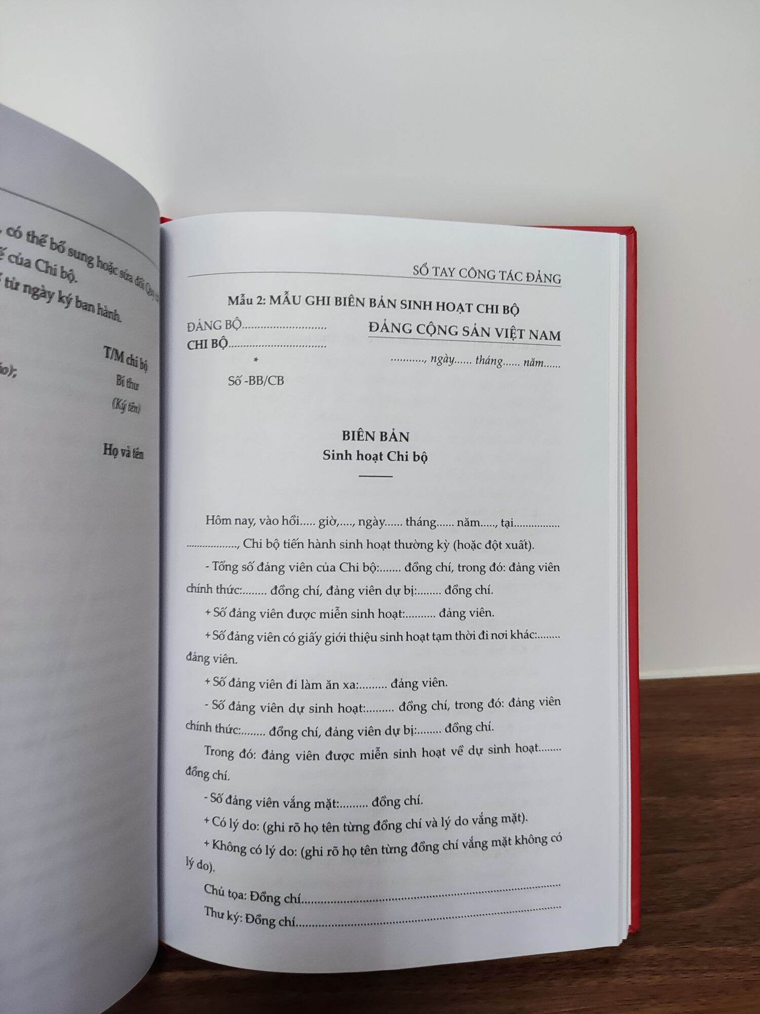 Sổ tay công tác đảng