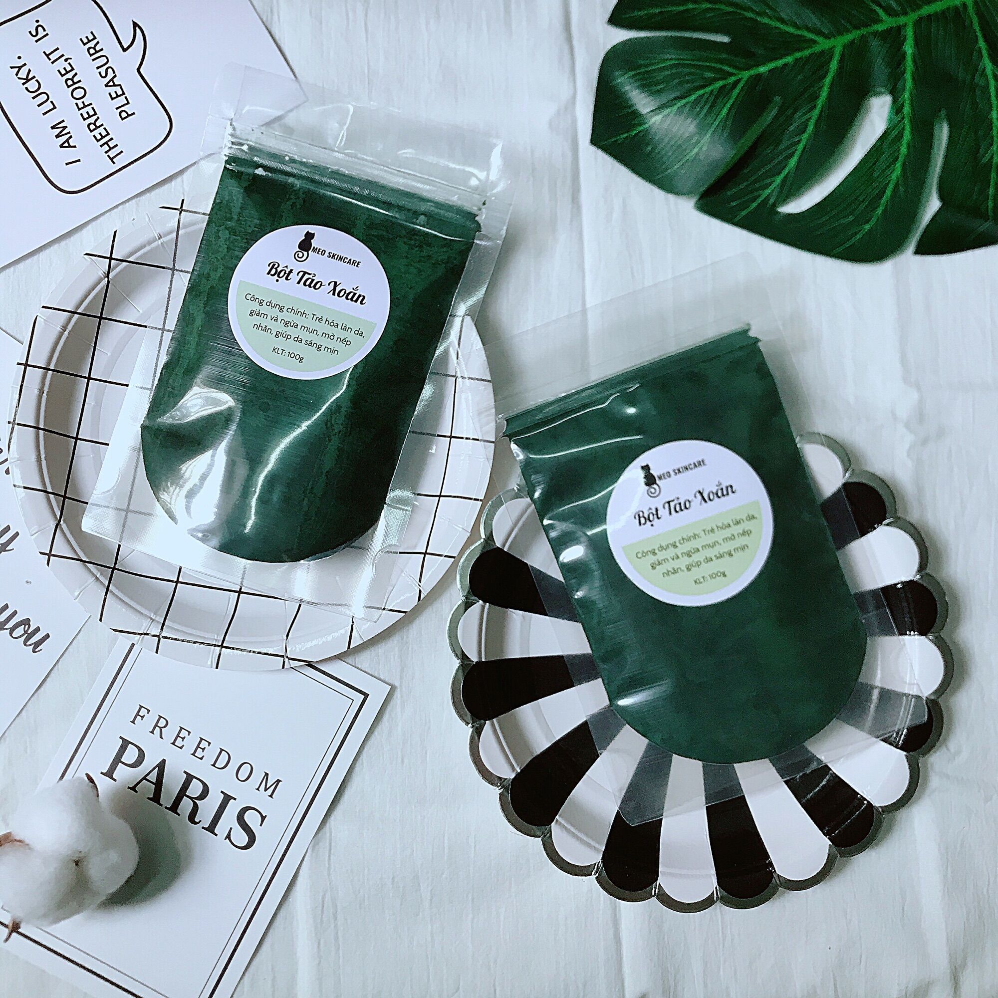 [HCM]BỘT TẢO XOẮN LOẠI 1 CHUẨN SPA ( Trắng da - Ngản lão hóa - Mờ thâm nám tàn nhang )