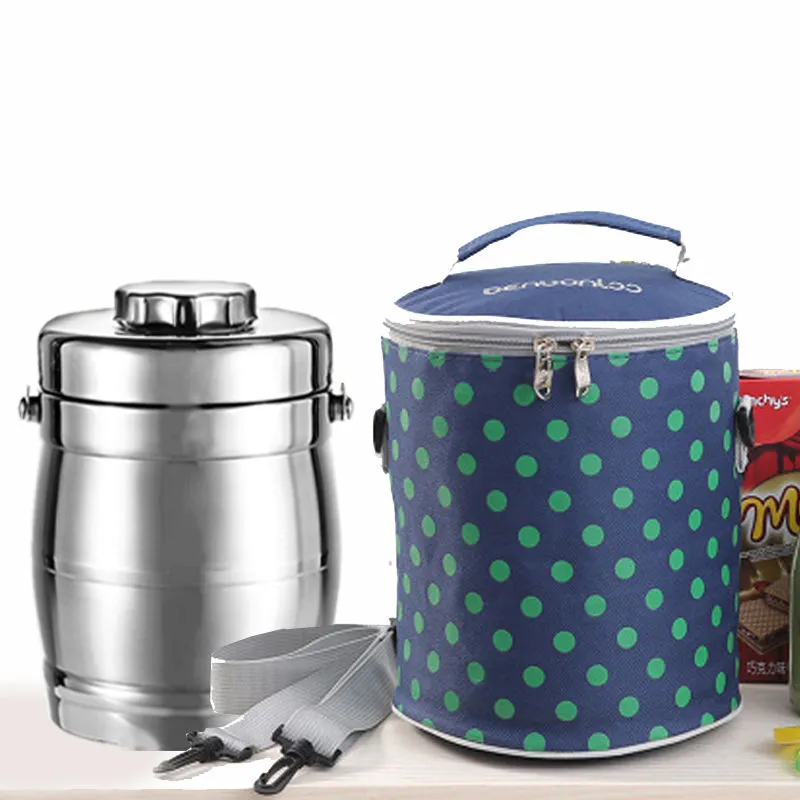 Túi Đựng Hộp Cơm Túi Xách Tay Chống Nước Dung Tích Lớn Dày Dặn Lá Nhôm Giữ Nhiệt Thùng Tròn Hình Tròn Túi Đựng Hộp Cơm Túi Đựng Thùng Giữ Nhiệt