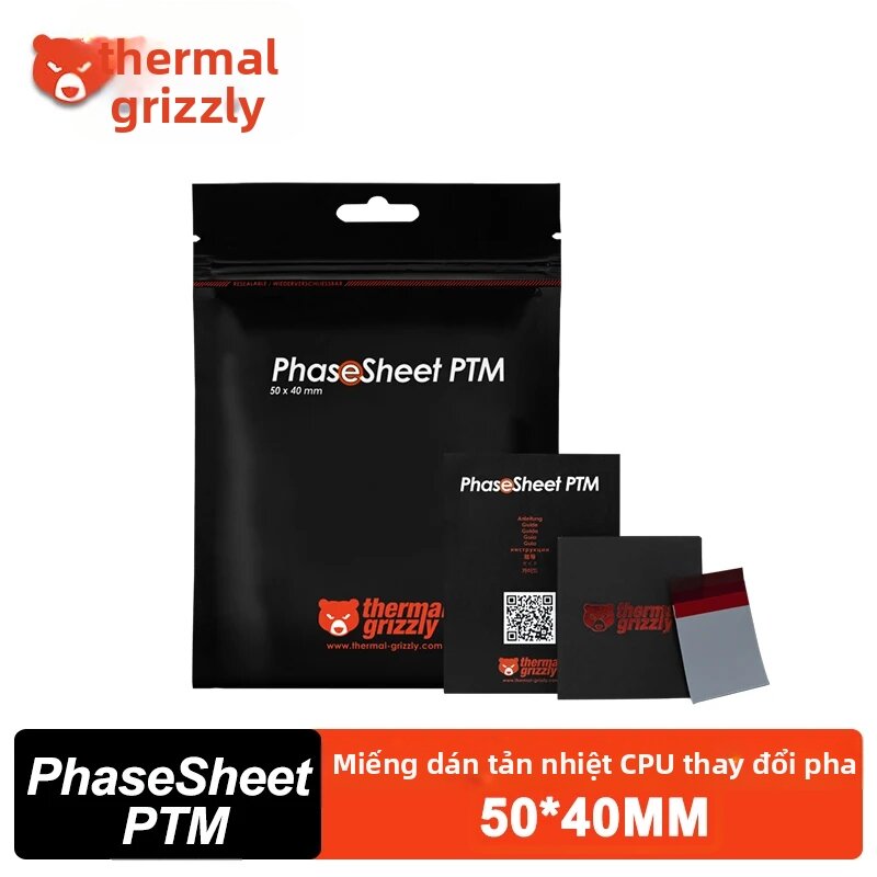 Thermal Grizzly | Miếng Dán Tản Nhiệt CPU Thermal Grizzly PhaseSheet PTM 50x40mm, Chất Liệu Silicon Đổi Pha, Giúp Tăng Hiệu Suất Làm Mát Giá 672,800 Đồng*Miễn phí vận chuyển