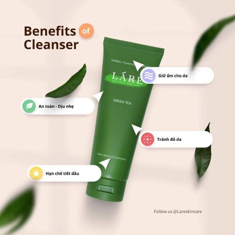 🔥 sữa rửa mặt lá re thanh dược 🔥