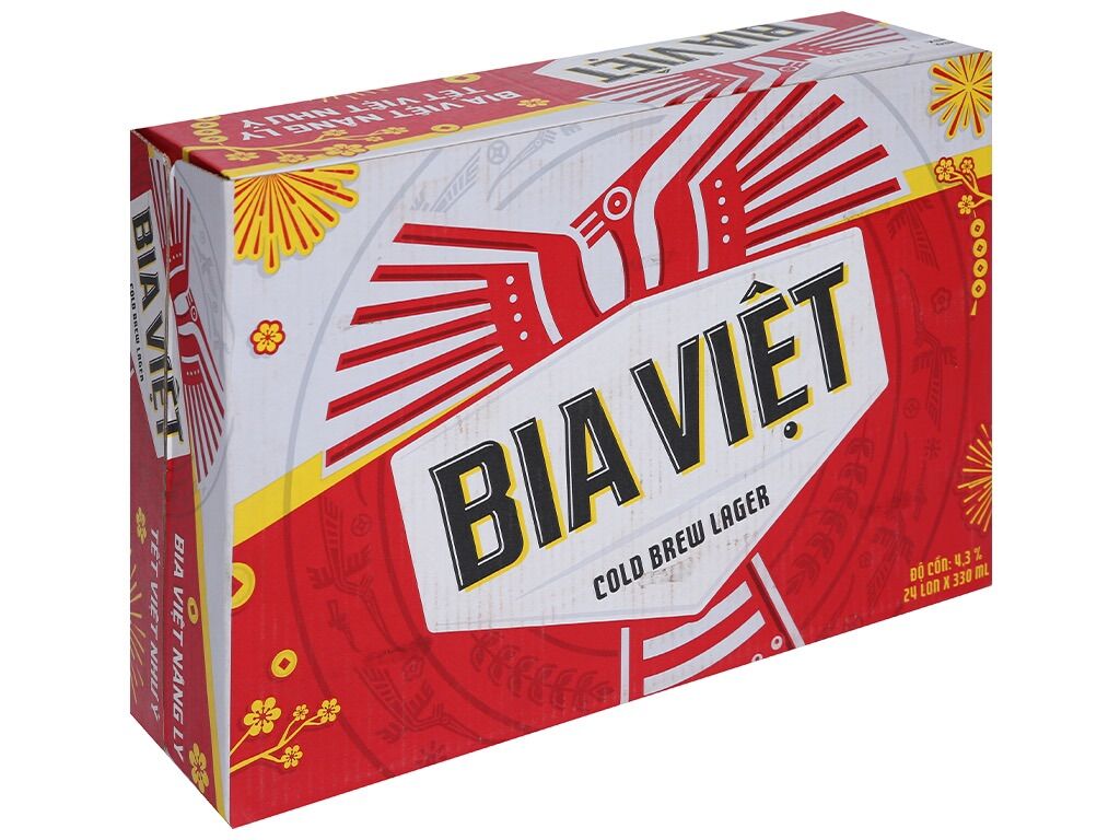 Thùng 24 Lon Bia Việt 330ml
