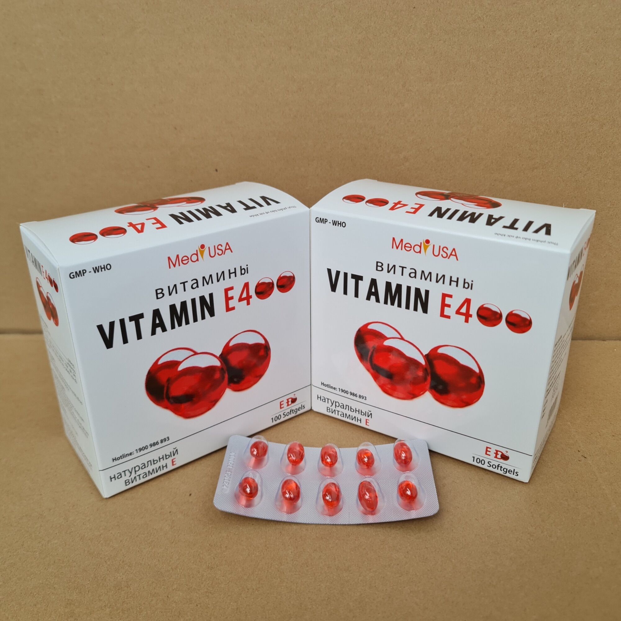 Viên uống đẹp da Vitamin E400 E Đỏ - Hộp 100 viên