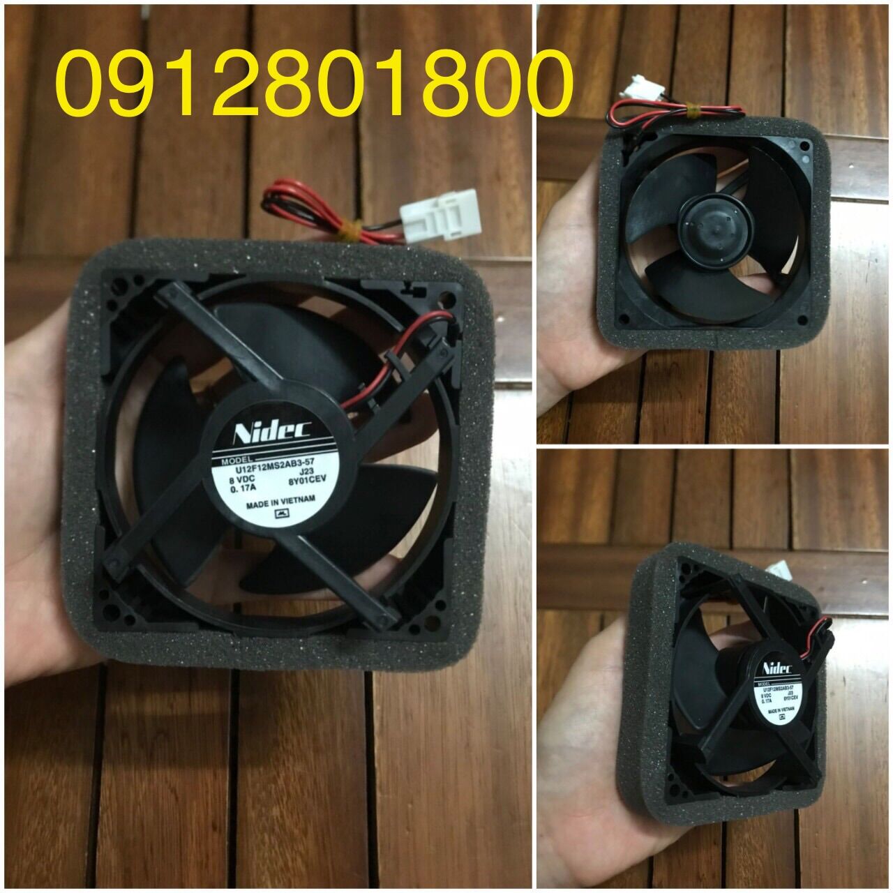Quạt tủ lạnh panasonic dc 8v 9*9cm 2 dây