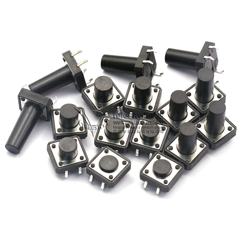 Ấn Phím Công Tắc Tiếp Xúc Nhẹ Nút Bấm Công Tắc Vi Động Nút Bấm Nút Bấm 4 Chân Bốn Chân Cắm Thẳng Kiểu Đứng Loại Nhỏ 12*12