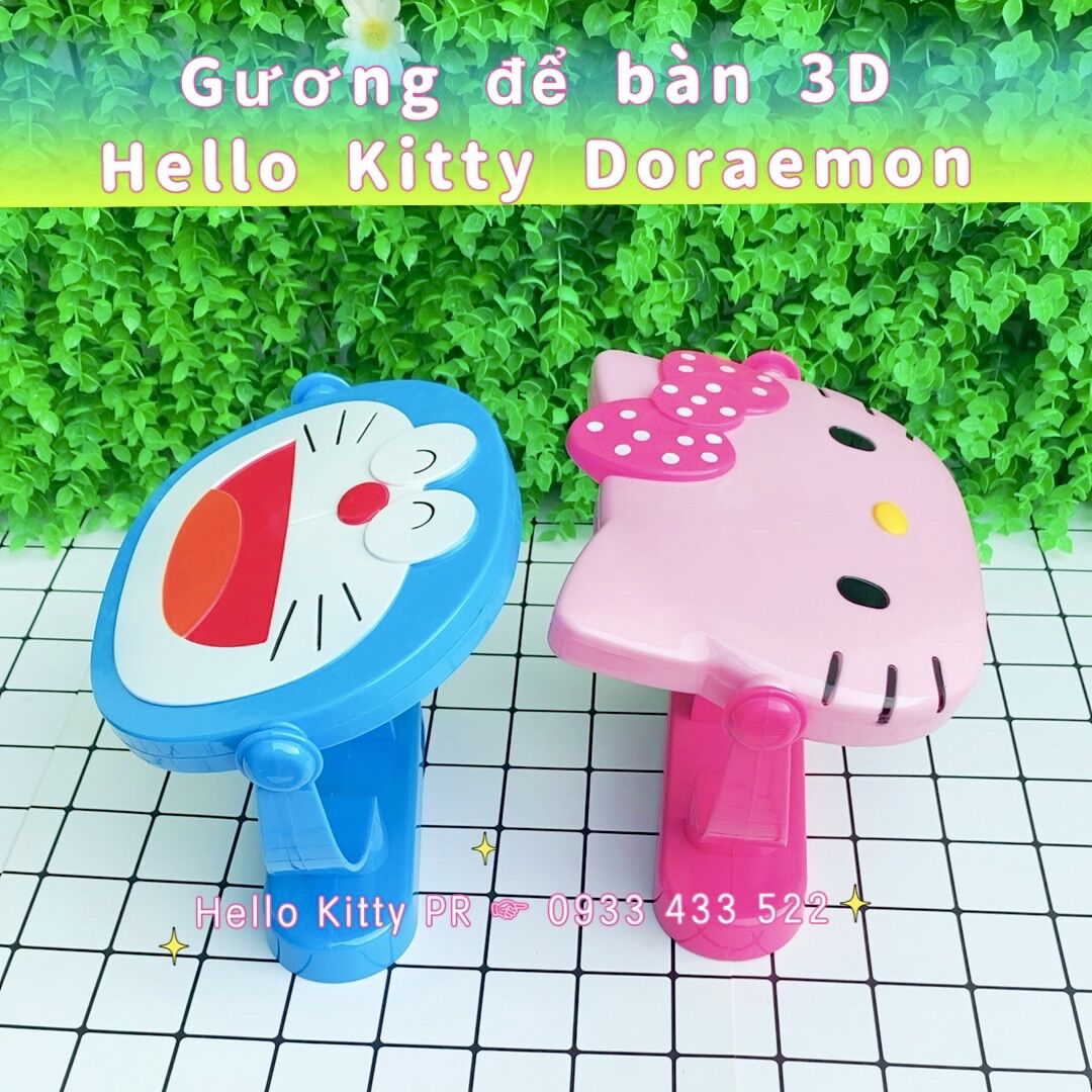 Gương để bàn 3D Hello Kitty - Doraemon