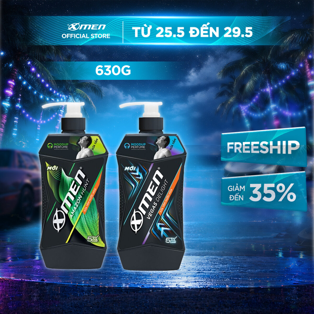 [Mới] Sữa tắm Xmen Amazon Hunt/ Vegas Delight 630g - Công nghệ mùi hương giúp tinh thần phấn chấn