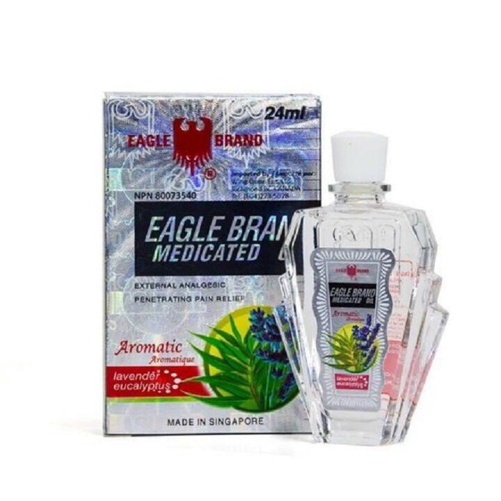 Combo 2 chai dầu gió trắng hương lavender 2 nắp con ó singapore nhập mỹ 24ml - dầu trắng eagle brand