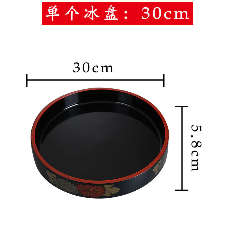 Japanese Style Raw Salmon Ice Plate Tatoo Ice Plate Top Grade Ice Dish Circle Sushi Plate Seafood Sashimi Sashimi Ice Plate