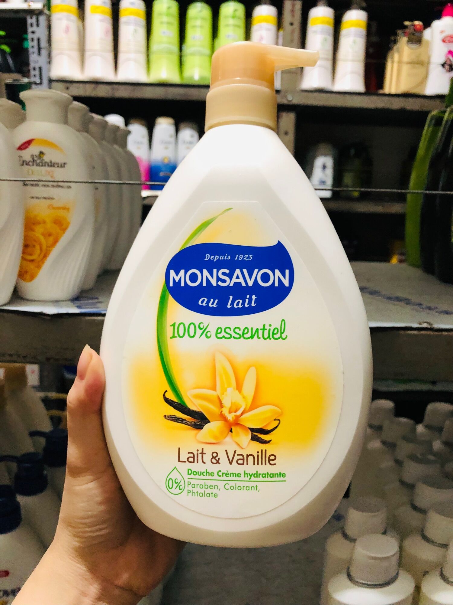 Sữa tắm Monsavon, sữa tắm chiết xuất sữa và hoa vani Monsavon 1000ml