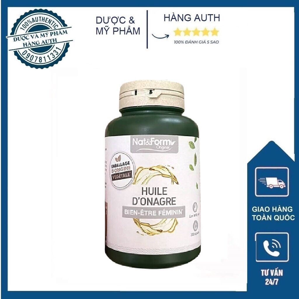 Tinh dầu hoa anh thảo nat & form pháp 200 viên