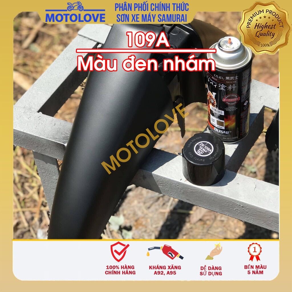 Sơn Samurai Cao Cấp Đen Nhám 109A