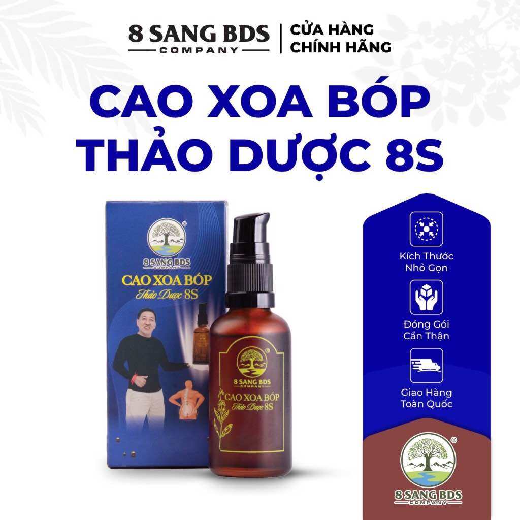 Cao Xoa Bóp Thảo Dược 8S 8 Sang BDS (50ml) cải thiện đau nhức cơ xương khớp ( date cũ em thanh lý thu vốn )