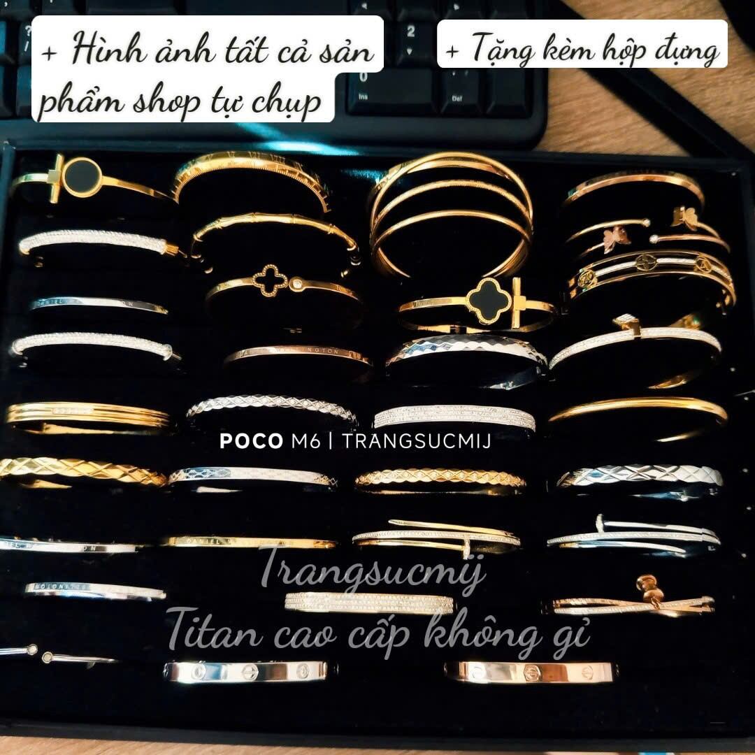 Vòng tay titan đinh xoàn trắng - không đen không gỉ sét