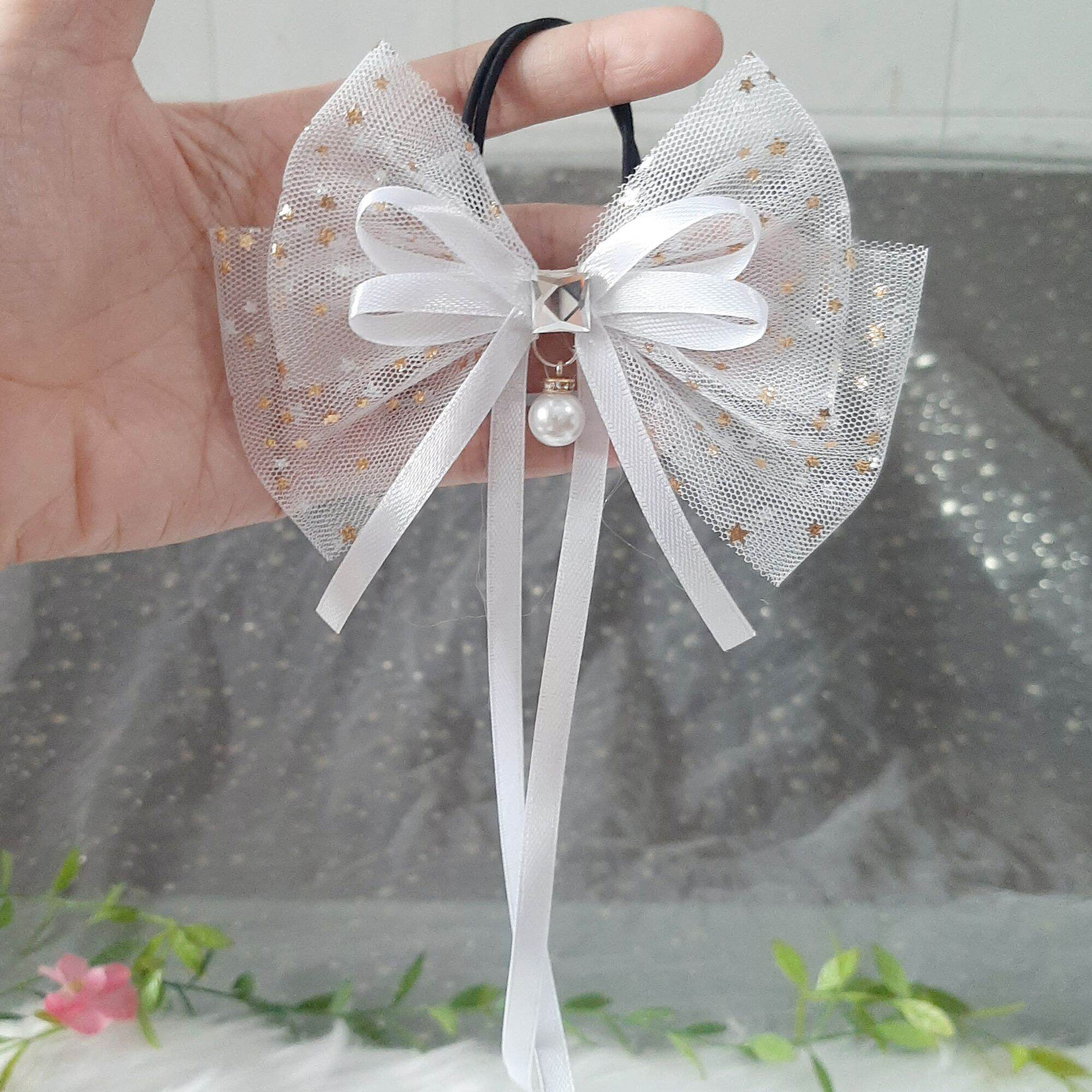 Cột tóc nơ đính ngọc lấp lánh (mua 9 tặng 1)