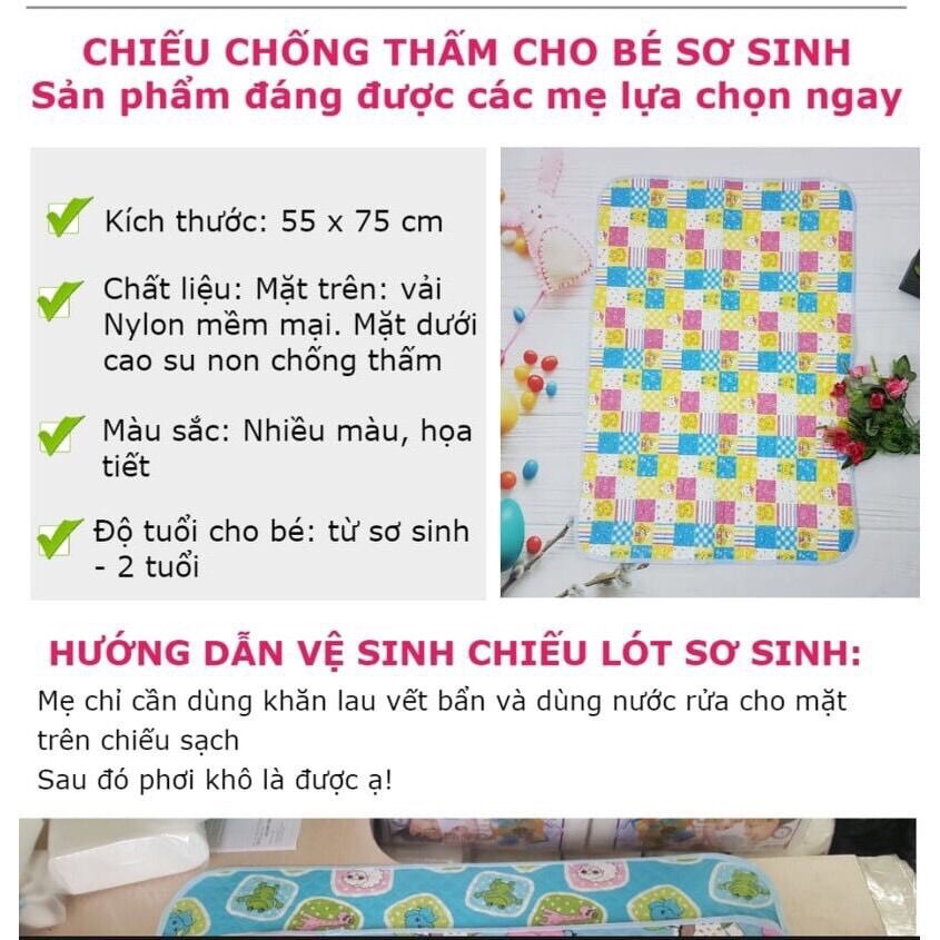 Chiếu đái chống thấm cho bé size lớn 64 x 46cm