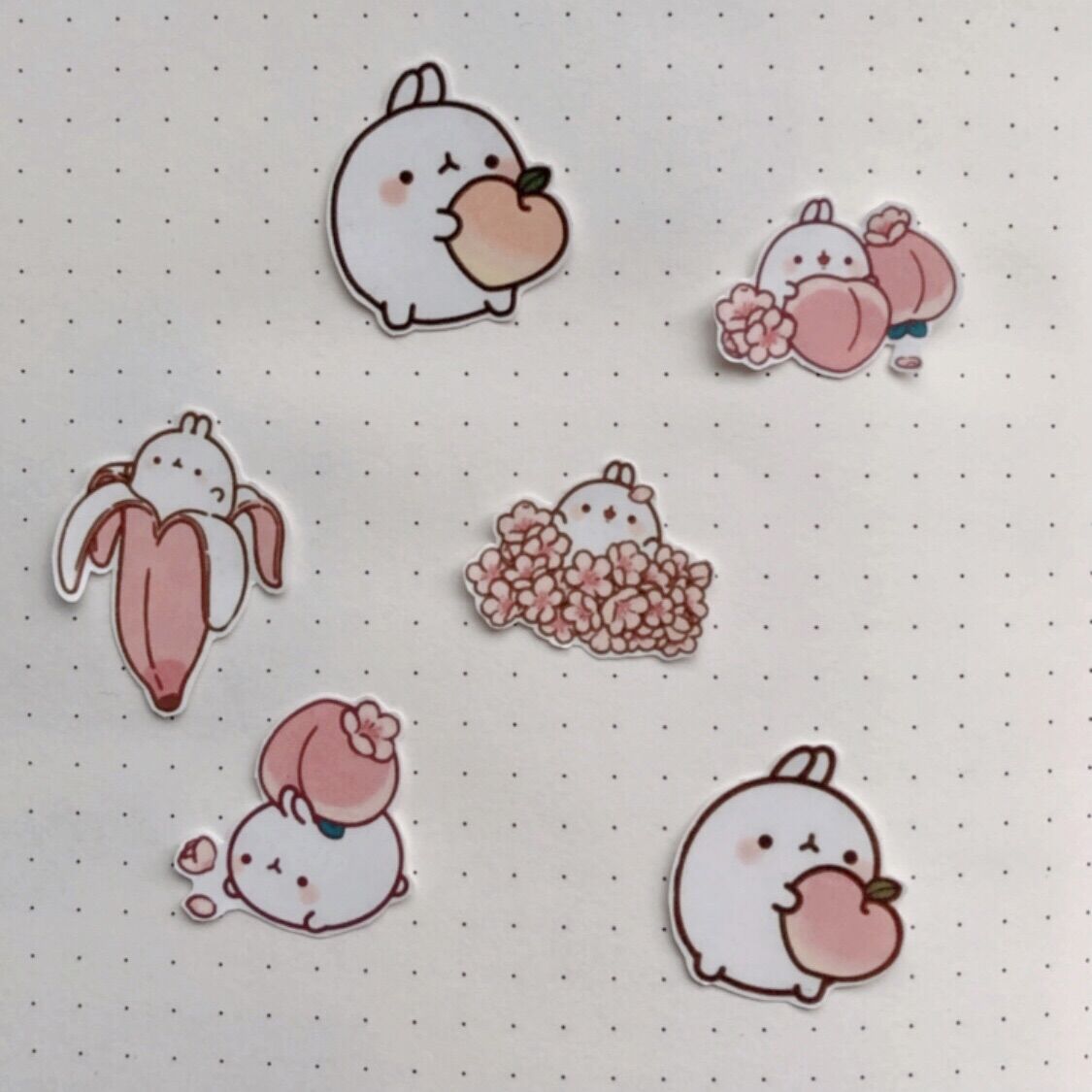 Set 12 miếng dán sticker trang trí hoạ tiết molang
