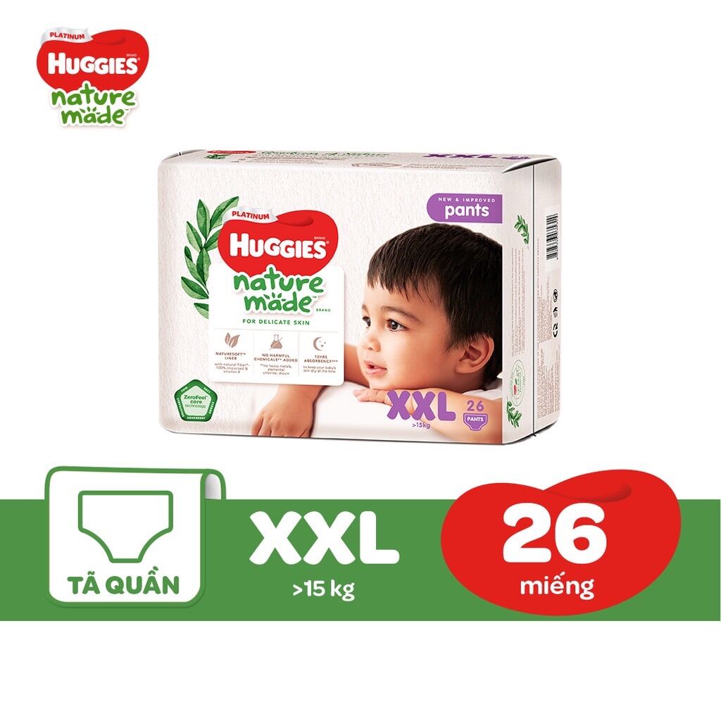 Tã Quần Cao Cấp Huggies Platinum Nature Made