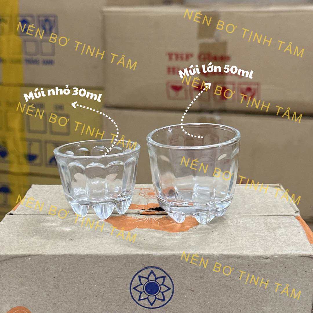 [ Hộp 12 Ly ) Ly Làm Nến, Cốc Làm Nến - Ly Múi Nhỏ 30ML, Nguyên Liệu Nến Tịnh Tâm