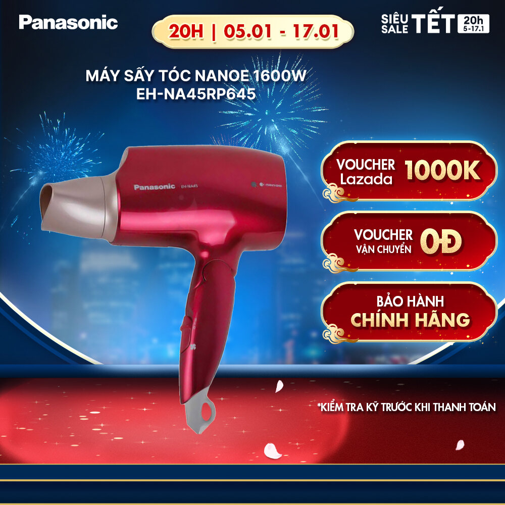 Máy sấy tóc Nanoe dưỡng ẩm chăm sóc tóc và da đầu Panasonic EH-NA45RP645 – Công nghệ Platinum ions c