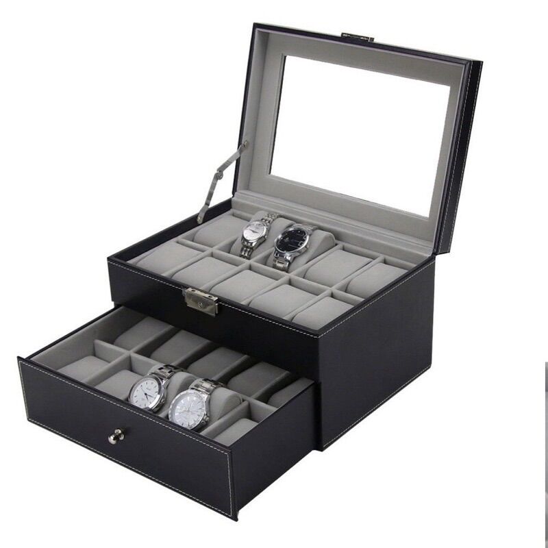 [HCM]Hộp đựng đồng hồ 20 chiếc bọc da cao cấp
