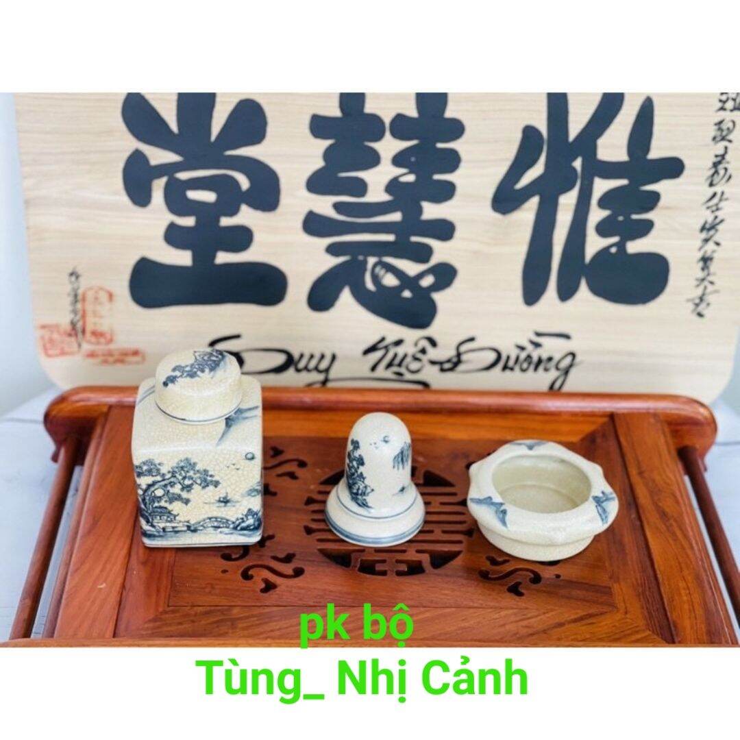 Bộ ấm chén men rạn giả cổ bọc đồng bát tràng - bộ ấm trà dáng nhật cao cấp