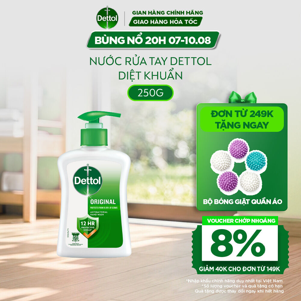 Nước rửa tay diệt khuẩn Dettol - Chai 250g