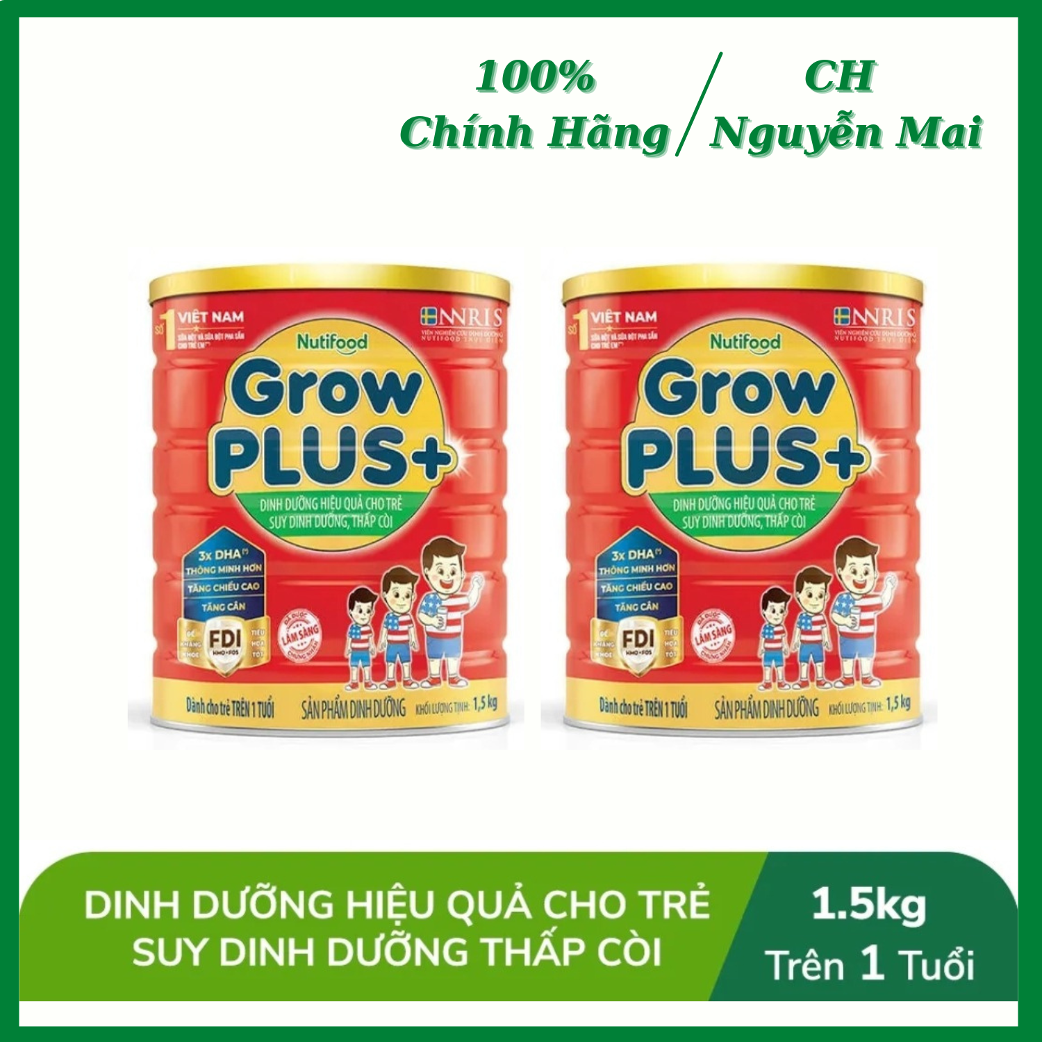 Combo 2 sữa bột nutifood grow plus+ đỏ