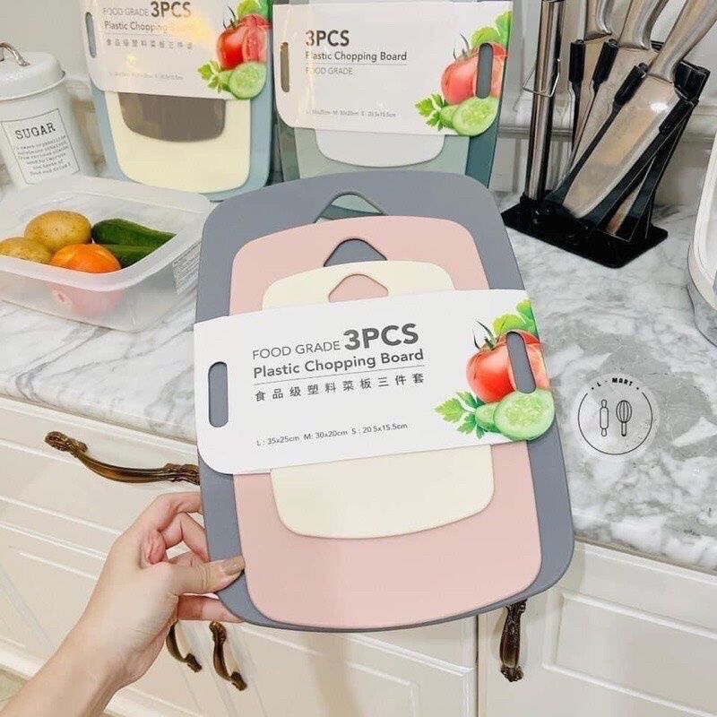 Thớt nhựa kháng khuẩn set 3 món