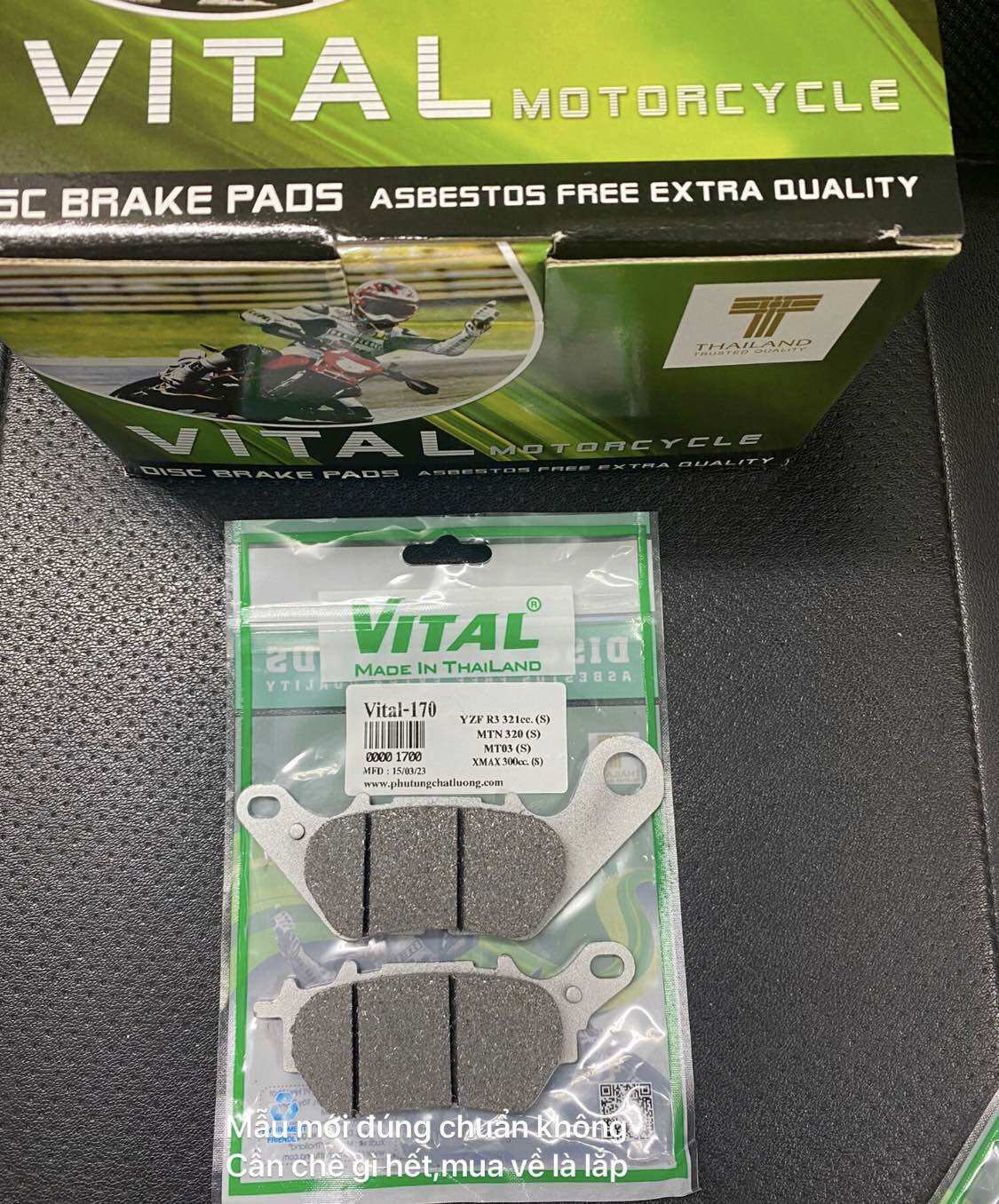 Bố thắng truớc sau mt03 /r3 vital made in thailand