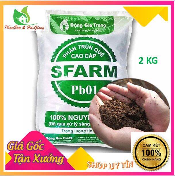 Phân Trùn Quế Sfarm 2KG Cao Cấp Nguyên Chất - Đặng Gia Trang - Shop Phân Bón, Hạt Giống Rau Củ Quả, Xơ Dừa, Mùn Dừa, Đất Sạch Trồng Rau, Hoa Hồng, Hoa Mai, Cây Cảnh Tp. Hồ Chí Minh