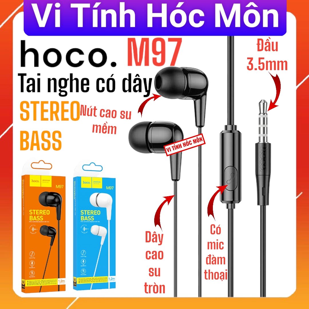 Tai nghe có dây hoco m97 có mic đàm thoại dây dài 1.2m