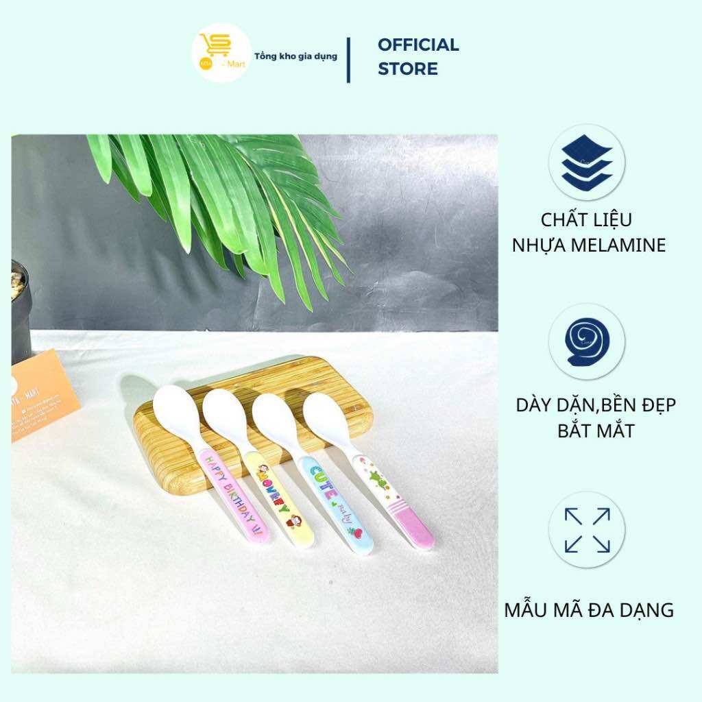 Muỗng ngắn 01 fataco , thìa ăn bột, ăn dặm, ăn cơm cho bé có hình ngộ nghĩnh nhiều kiểu dáng mta-mart2
