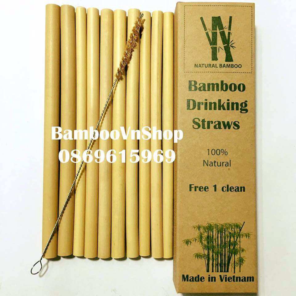 Sỉ 100 ống hút tre loại 1 cho nhà hàng, quán cafe - Bamboo Straws