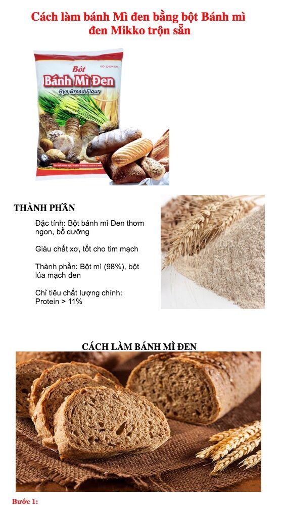 [HCM] Bột bánh mì đen gói 1 ký
