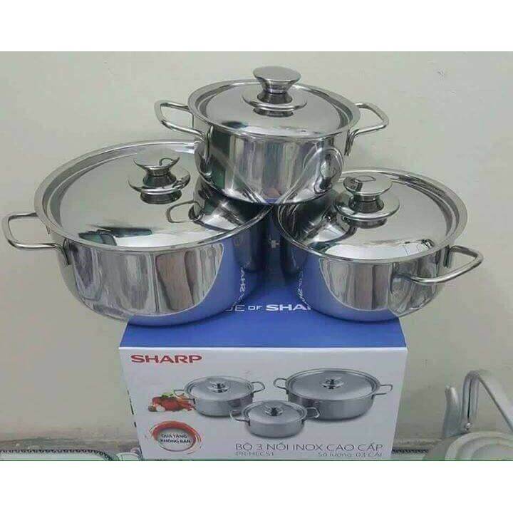 Bộ 3 nồi inox sharp