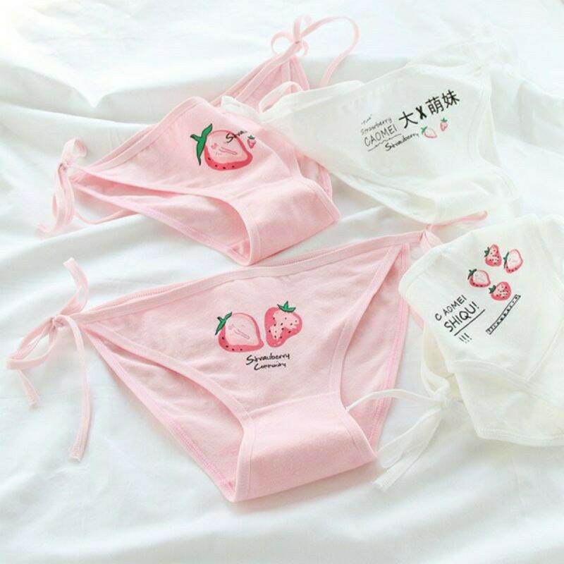 Quần cột dây in trái dâu 🍓 siêu cute - quần lót cột dây sexy