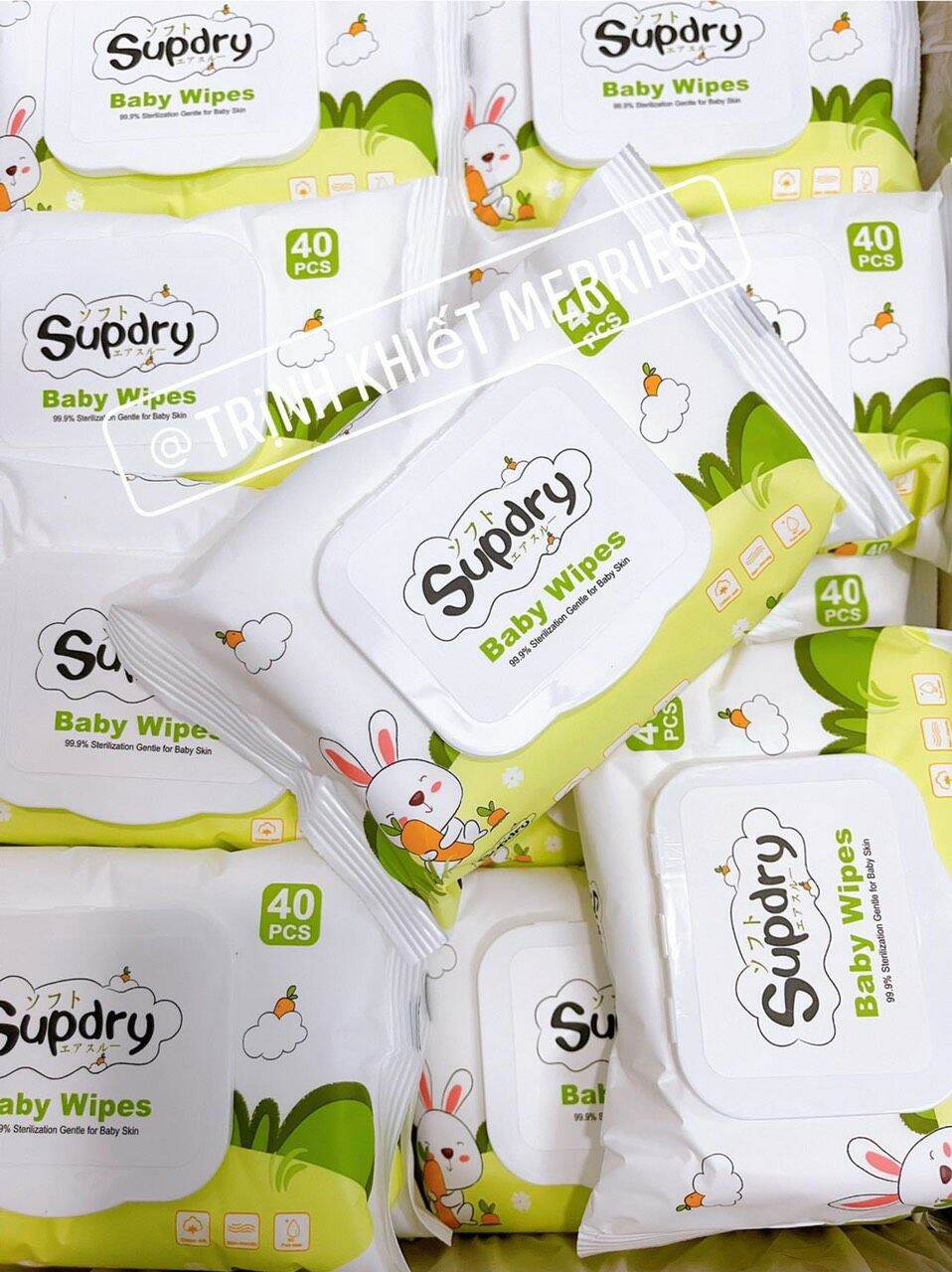 Khăn ướt supdry cho bé gói 40 tờ