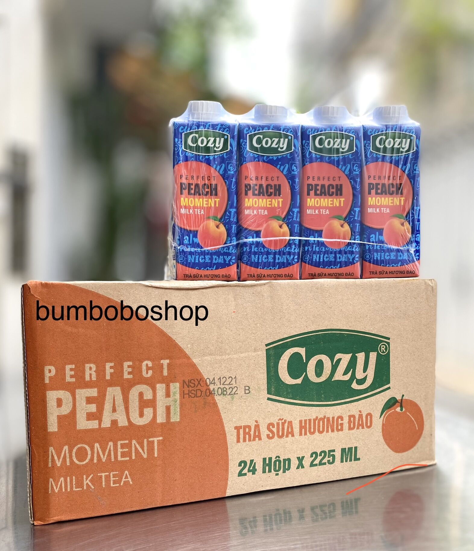 Thùng 24 hộp trà sữa đào cozy (225ml/hộp) (chỉ giao hoả tốc 4h TPHCM)